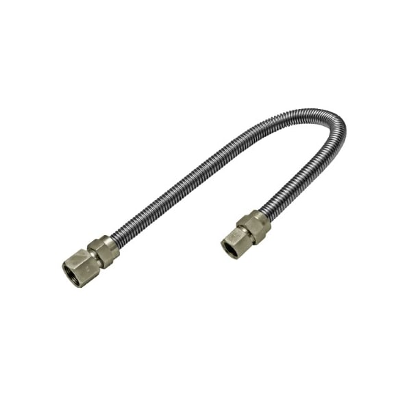 Flextron Gas Line Hose 5/8'' O.D. x 30'' Length 1/2" x 3/4" FIP Fittings, Stainless Steel Flexible Connector FTGC-SS12-30L - main